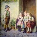 147 Jahrhundert - 1-lagig / Wellenrand - 15.5x16cm
